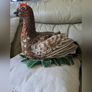 John Derian 16" Beaded Grouse Pillow